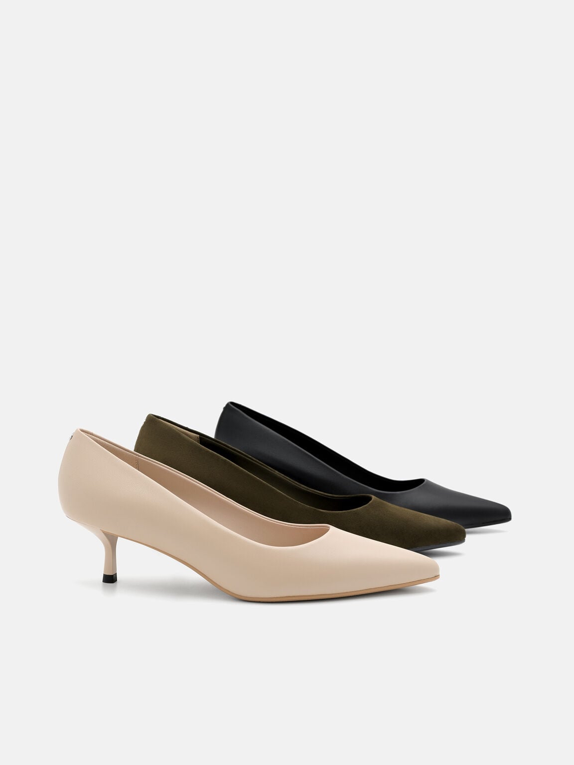 Quinn Leather Heel Pumps, Nude