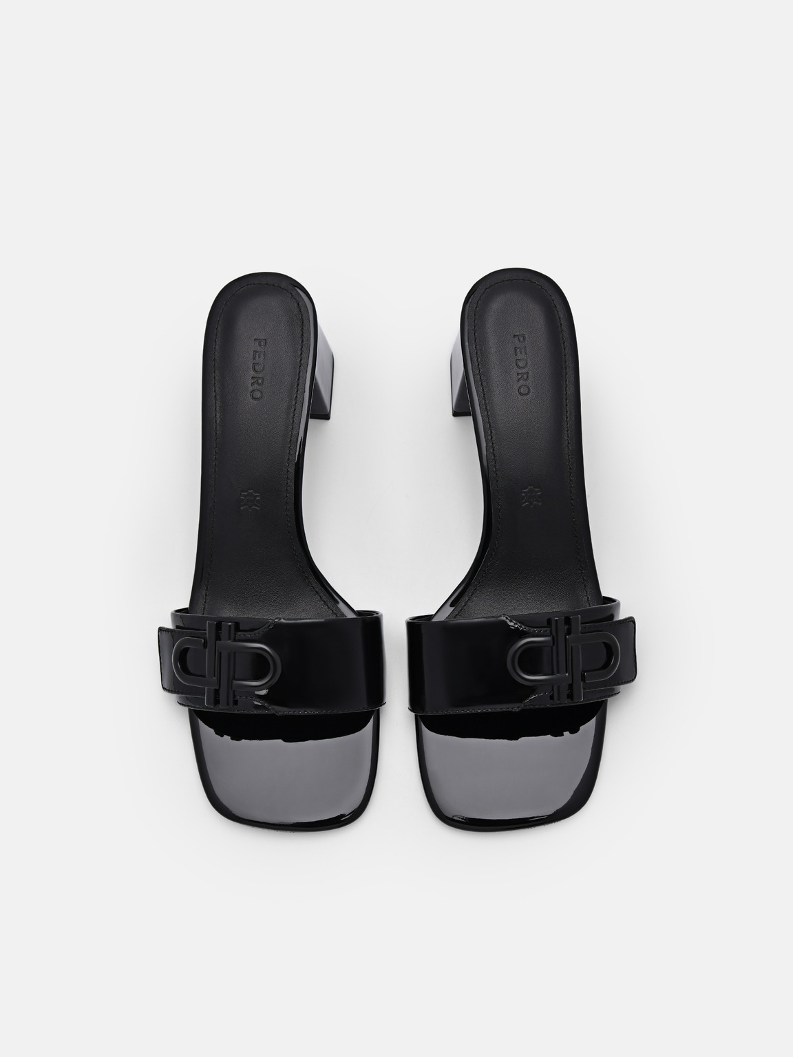PEDRO Icon皮革高跟涼鞋, 黑色