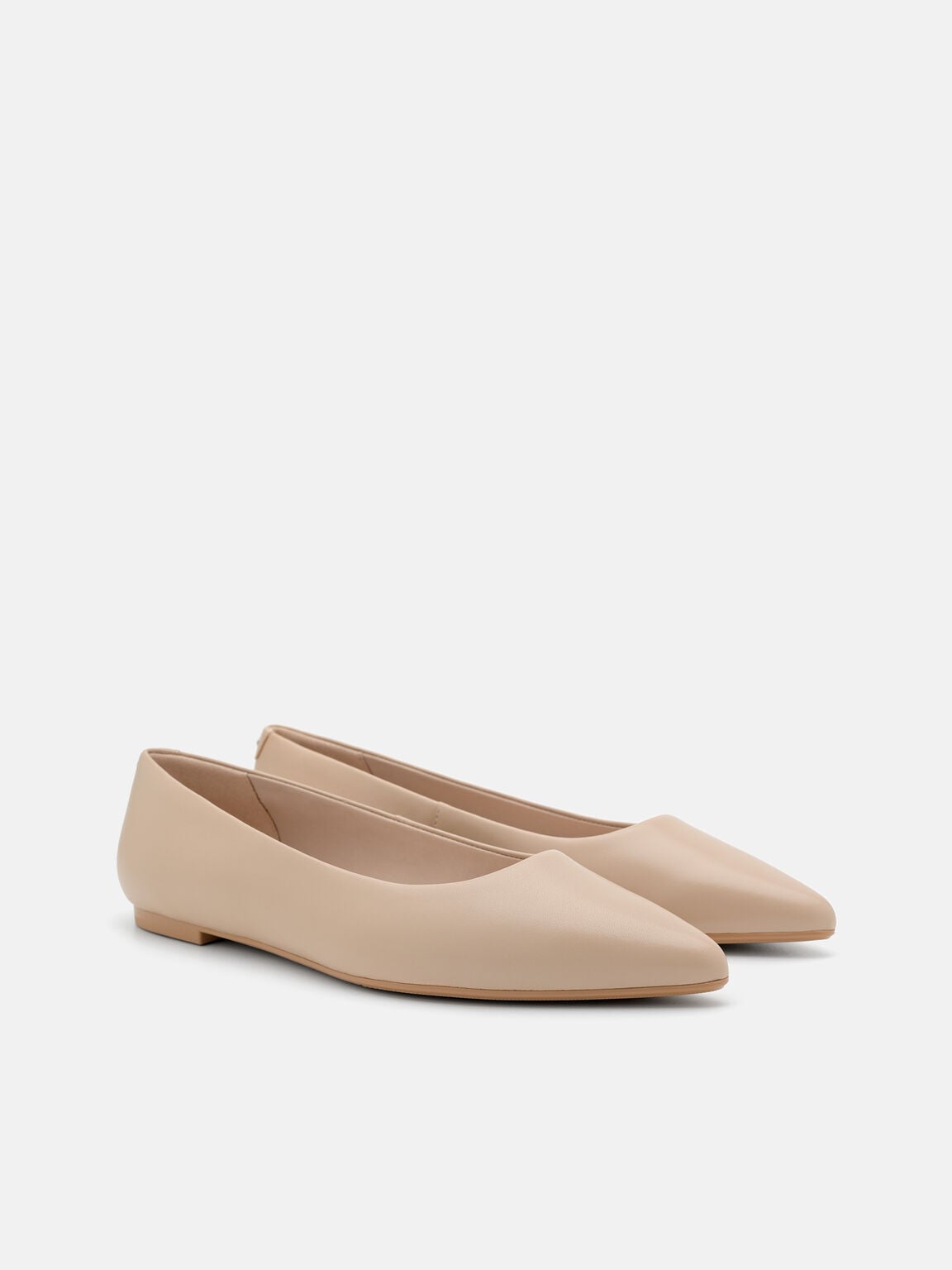 Quinn Leather Flats, Nude