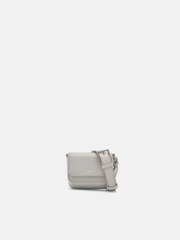 Leather Mini Pouch, Grey