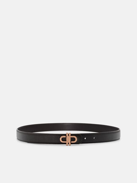 Leather Tang Belt, Dark Brown