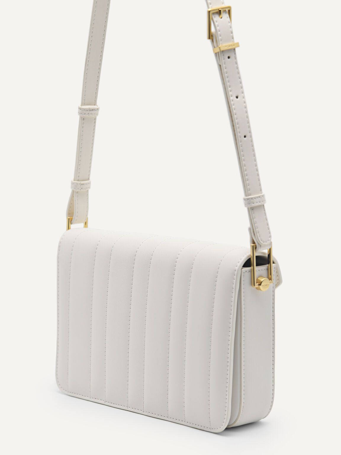 Margot Leather Panelled Shoulder Bag, White
