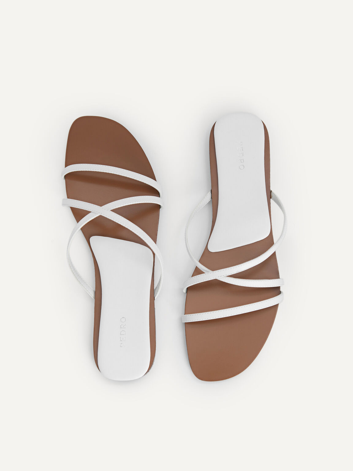 Criss-Cross Strappy Sandals, White