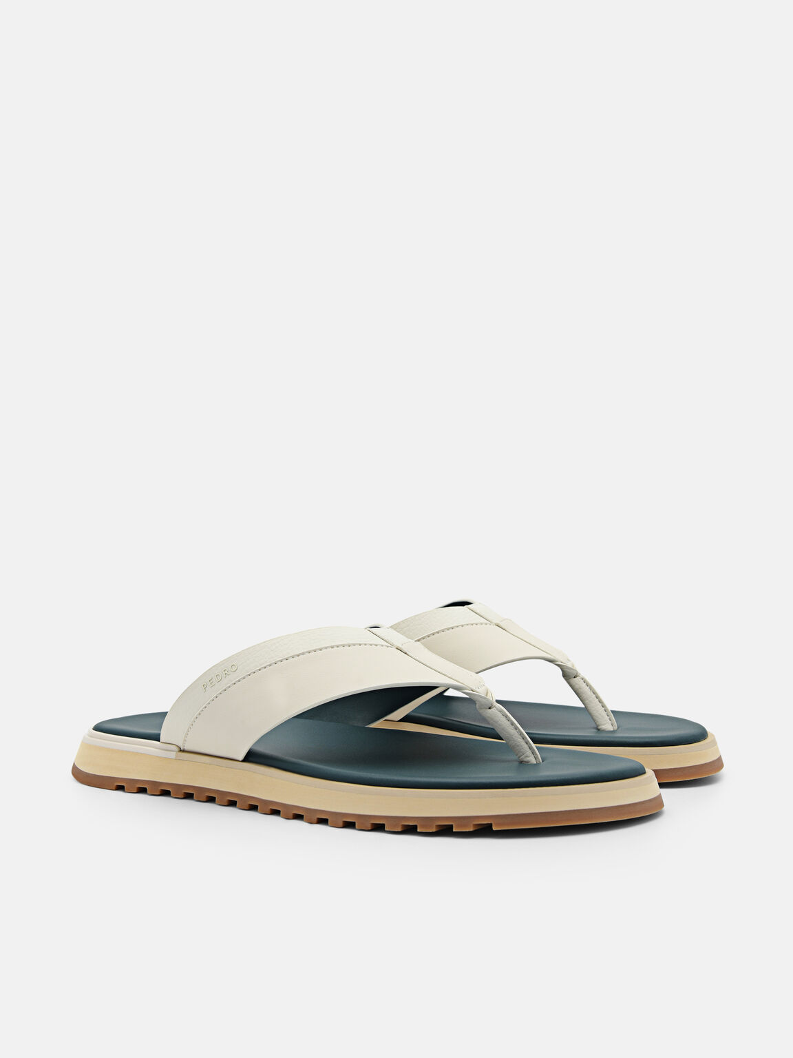 Microfiber Thong Sandals, Beige