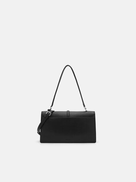 Hitch Flap Shoulder Bag, Black