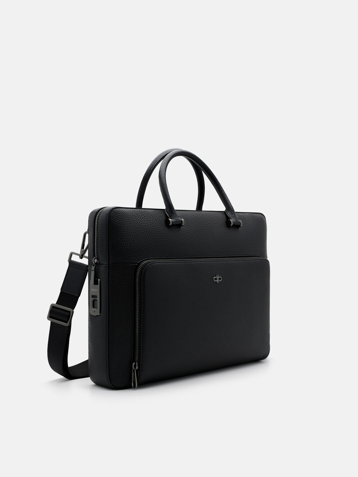 Fingerprint Lock Briefcase, Black Tumble