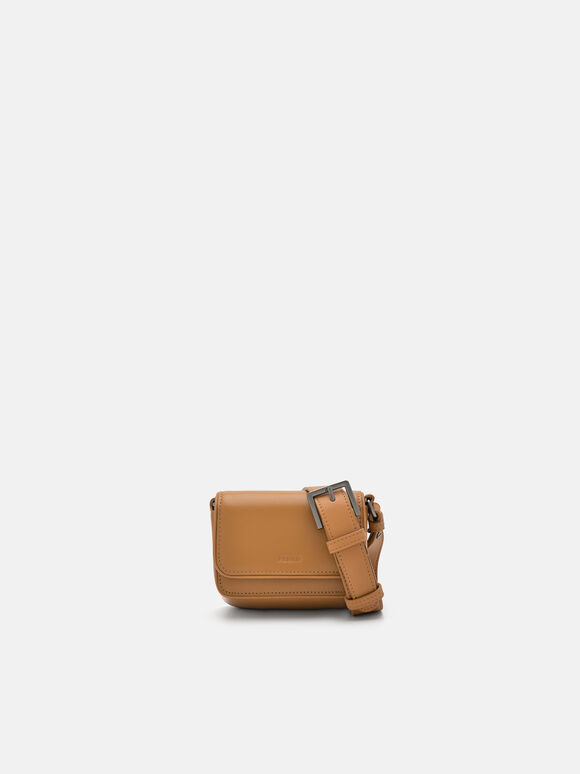 Leather Mini Pouch, Camel