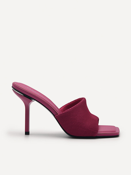 Maria Fabric Heel Sandals, Fuchsia
