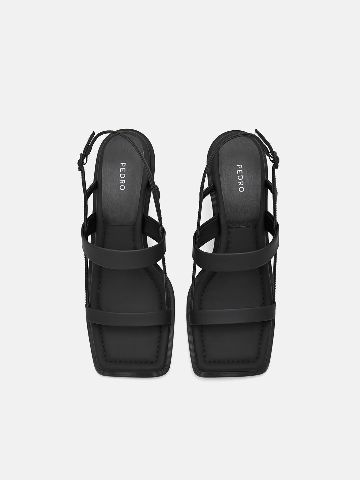 Black Yara Heel Sandals - PEDRO SG