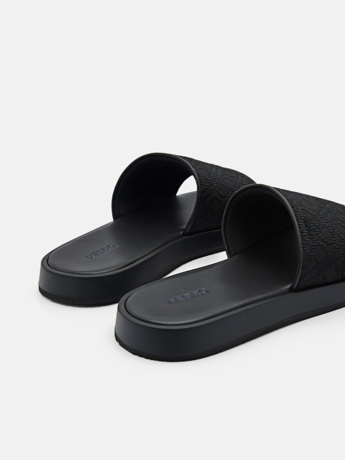 PEDRO Icon Jacquard Slide Sandals, Black