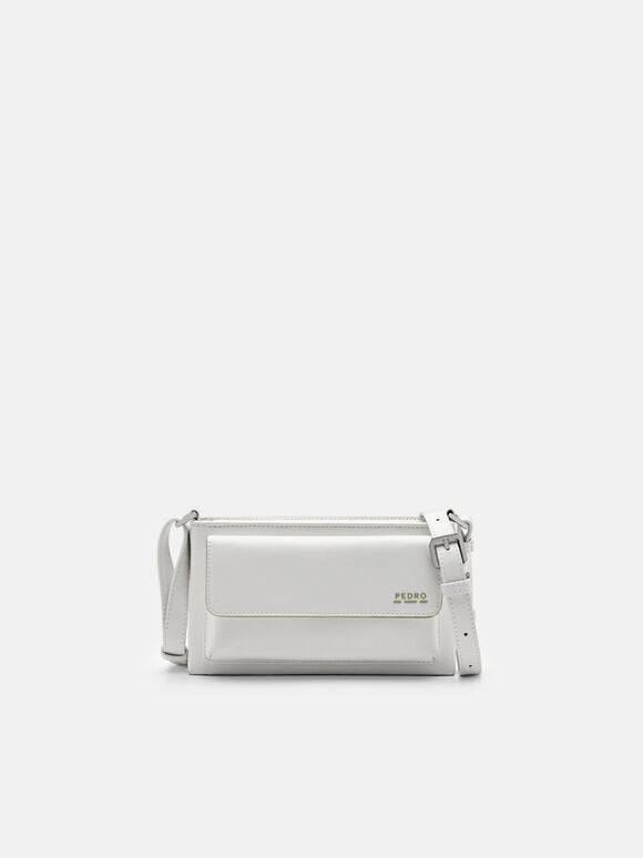 rePEDRO Recycled Leather Mini Sling Bag, White