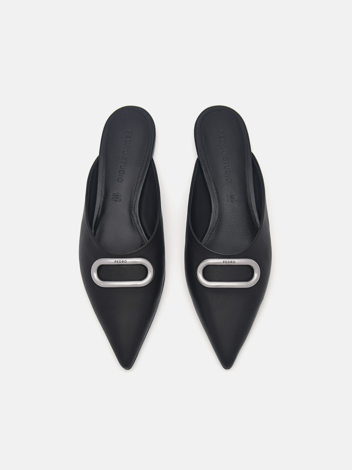 PEDRO工作室Kate皮革穆勒鞋, 黑色