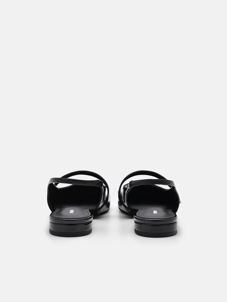 Tria Slingback Mules, Black