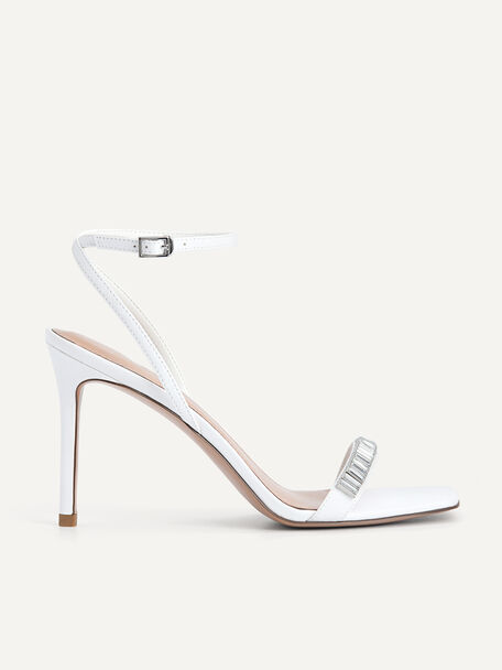 Sparkle Detailed High Heel Sandals, White