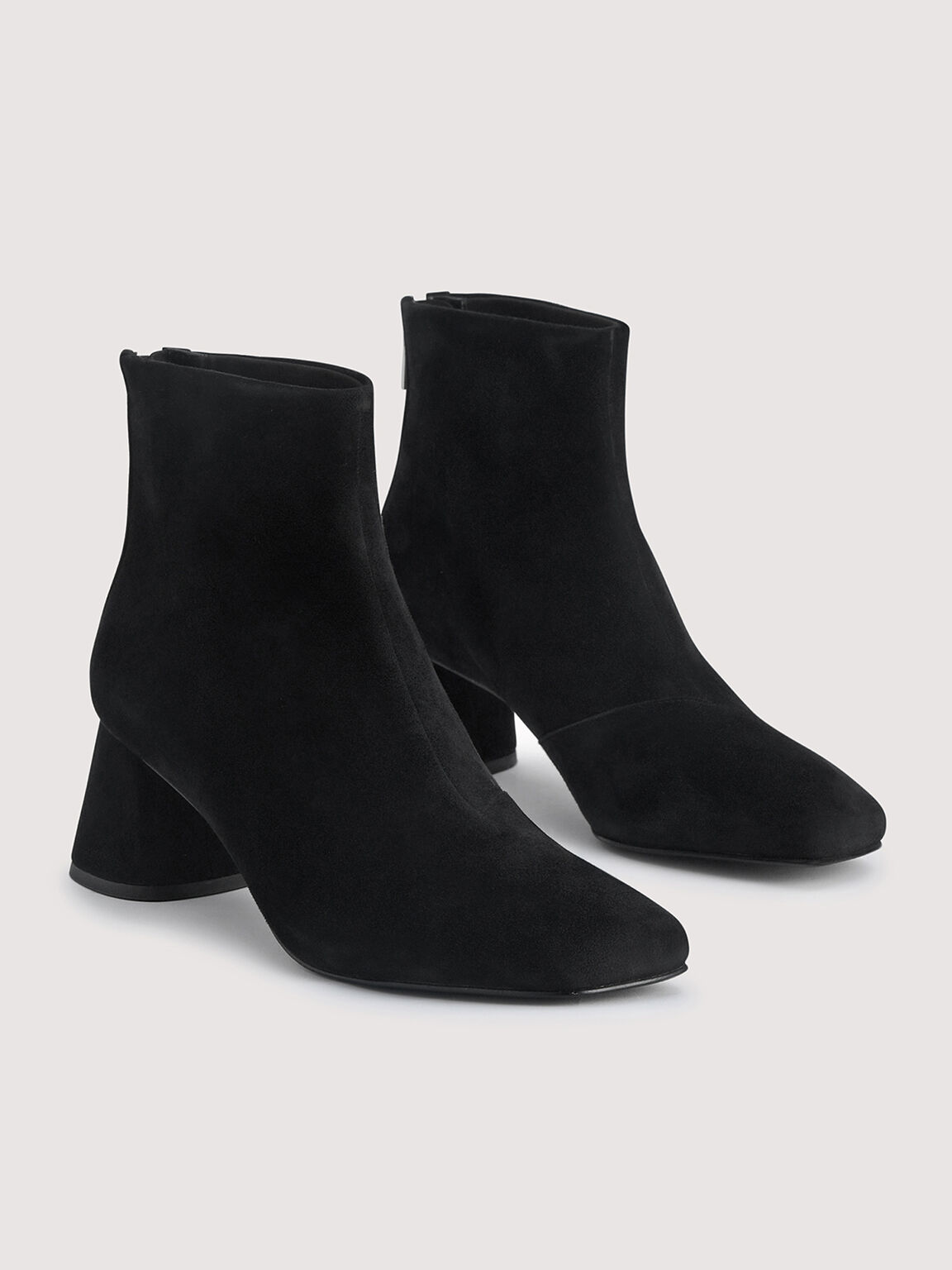 Suede Ankle Boots, Black
