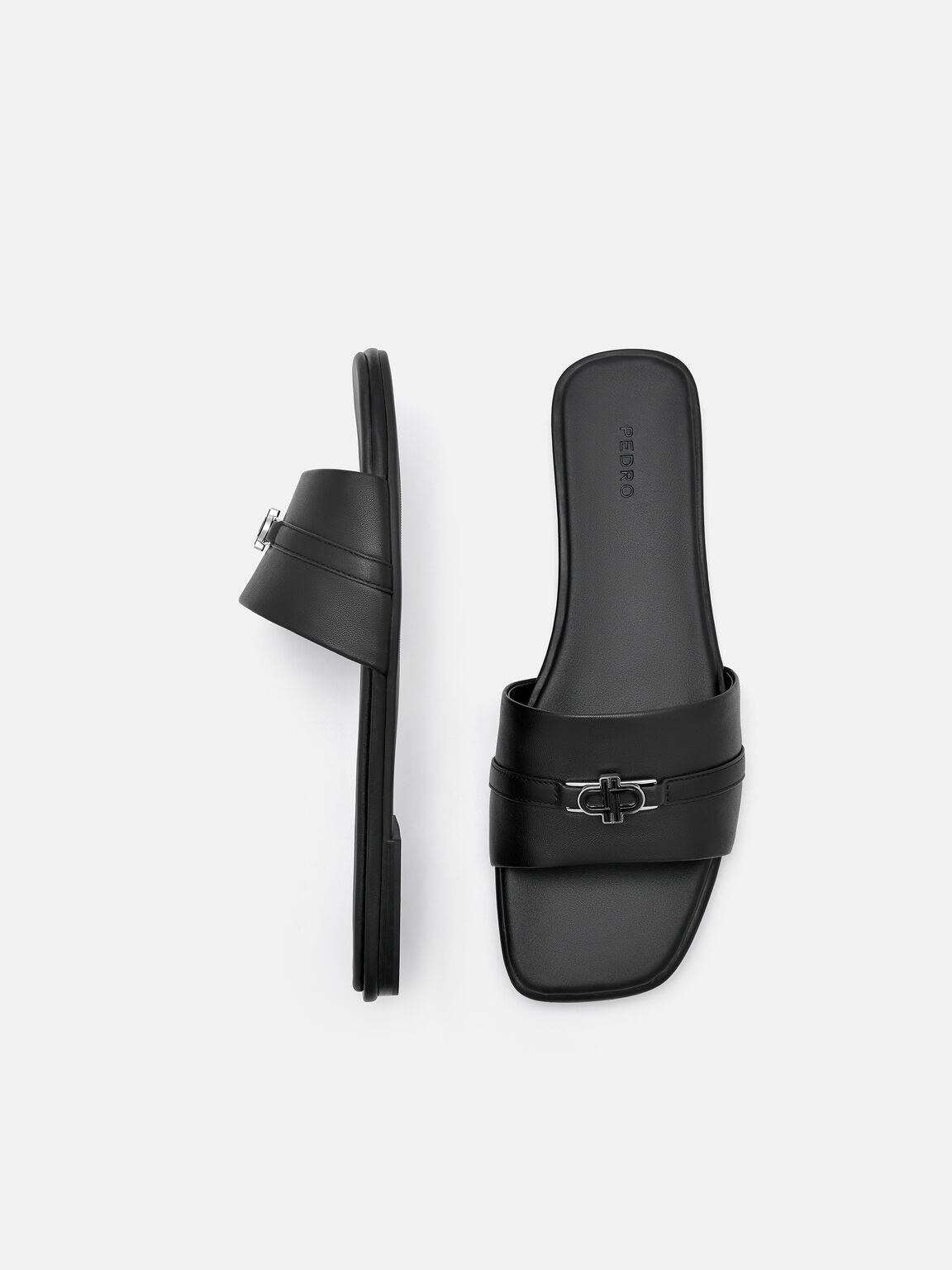 Leather Sandals, Black