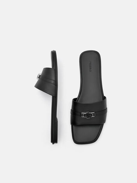 Leather Sandals, Black