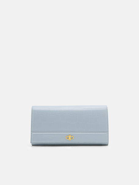 PEDRO Icon Leather Bi-Fold Long Wallet, Slate Blue