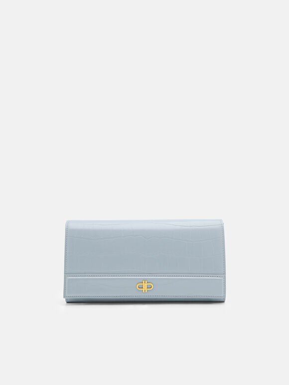 PEDRO Icon Leather Bi-Fold Long Wallet, Slate Blue