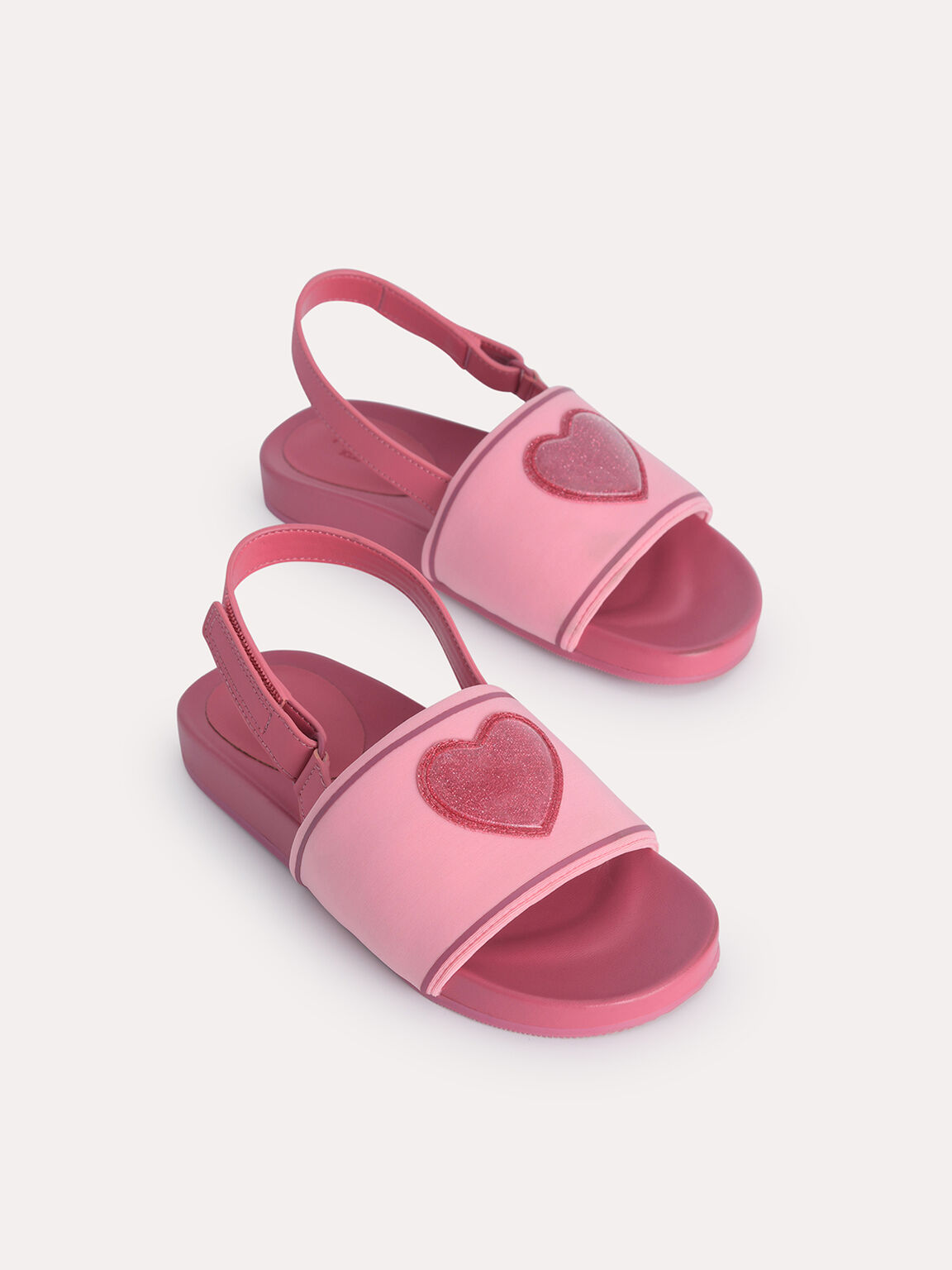 粉色心形露跟涼鞋, 粉色