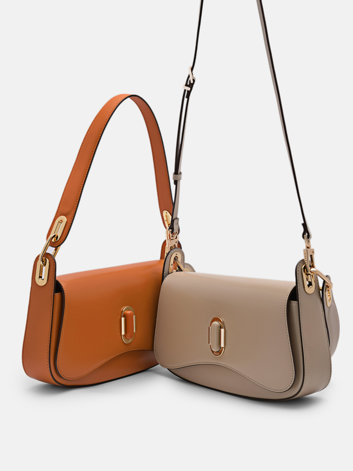 PEDRO Studio Rift Leather Shoulder Bag, Orange