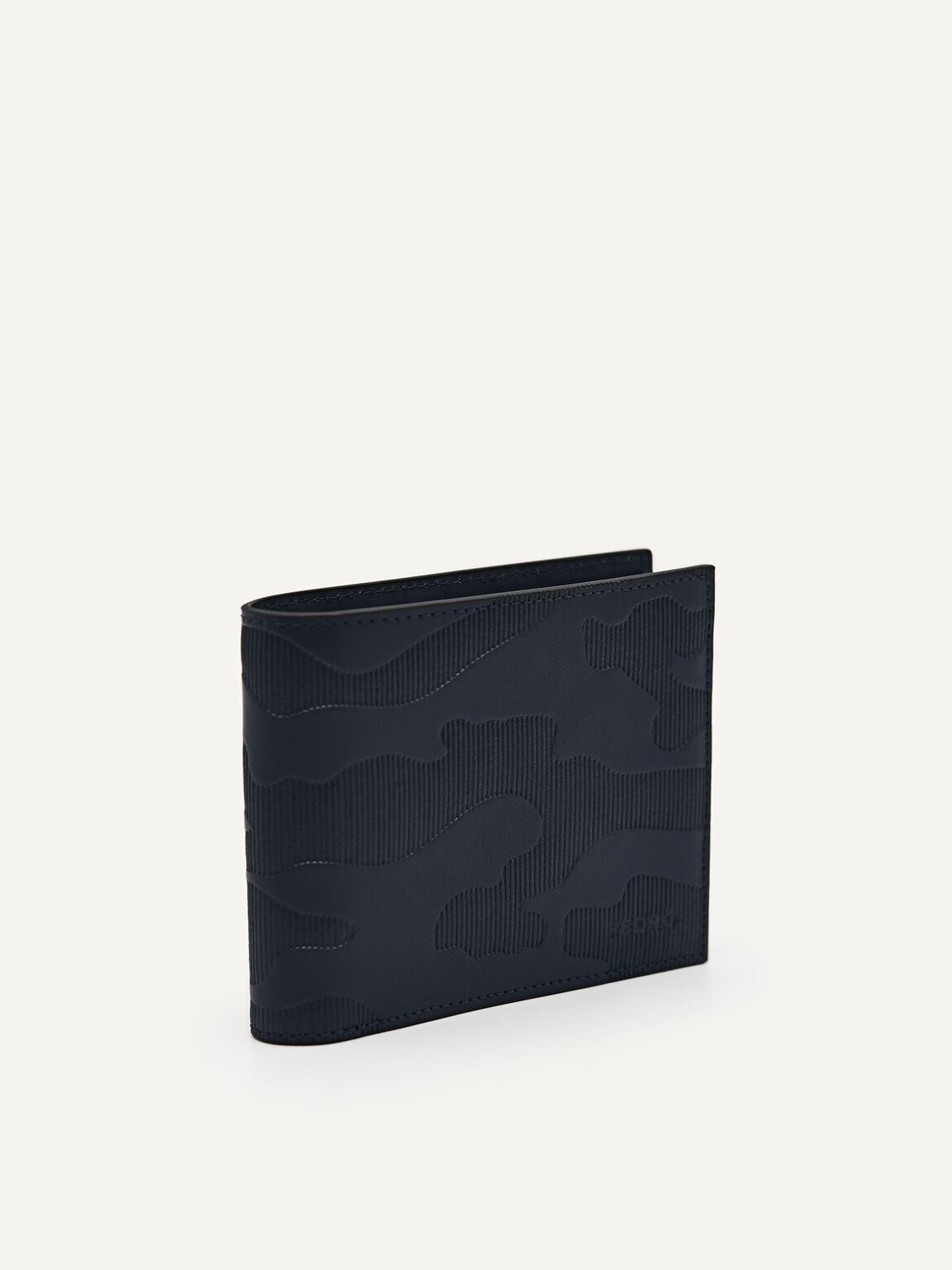 Leather Bi-Fold Coin Wallet, Navy