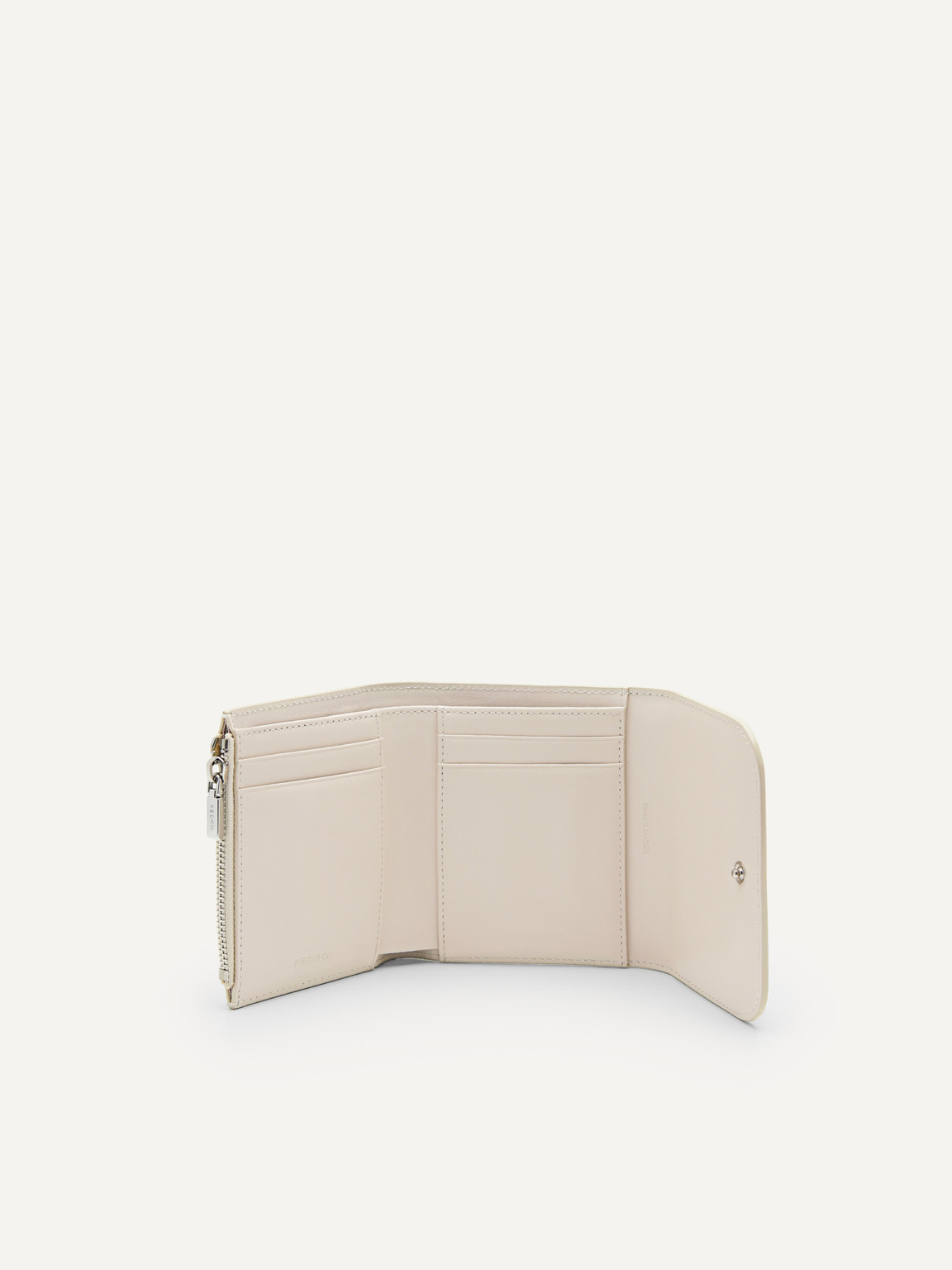 PEDRO Studio Leather Tri-Fold Wallet, Cream