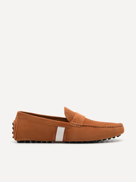 Leather Band Driving Shoes, Camel