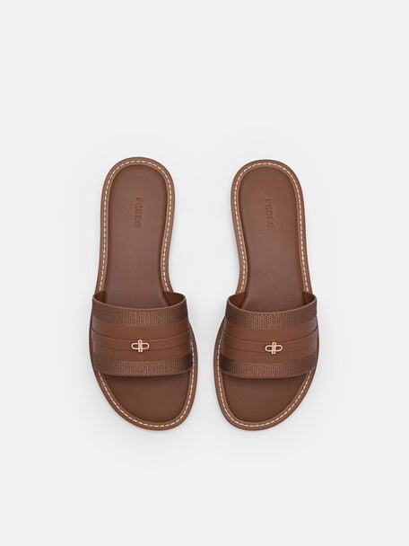 Slide Sandals, Brown