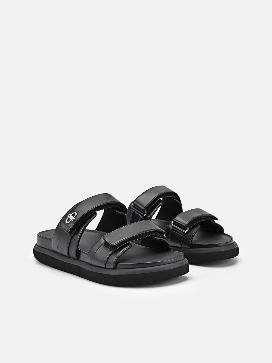 Velcro Slip-On Sandals, Black