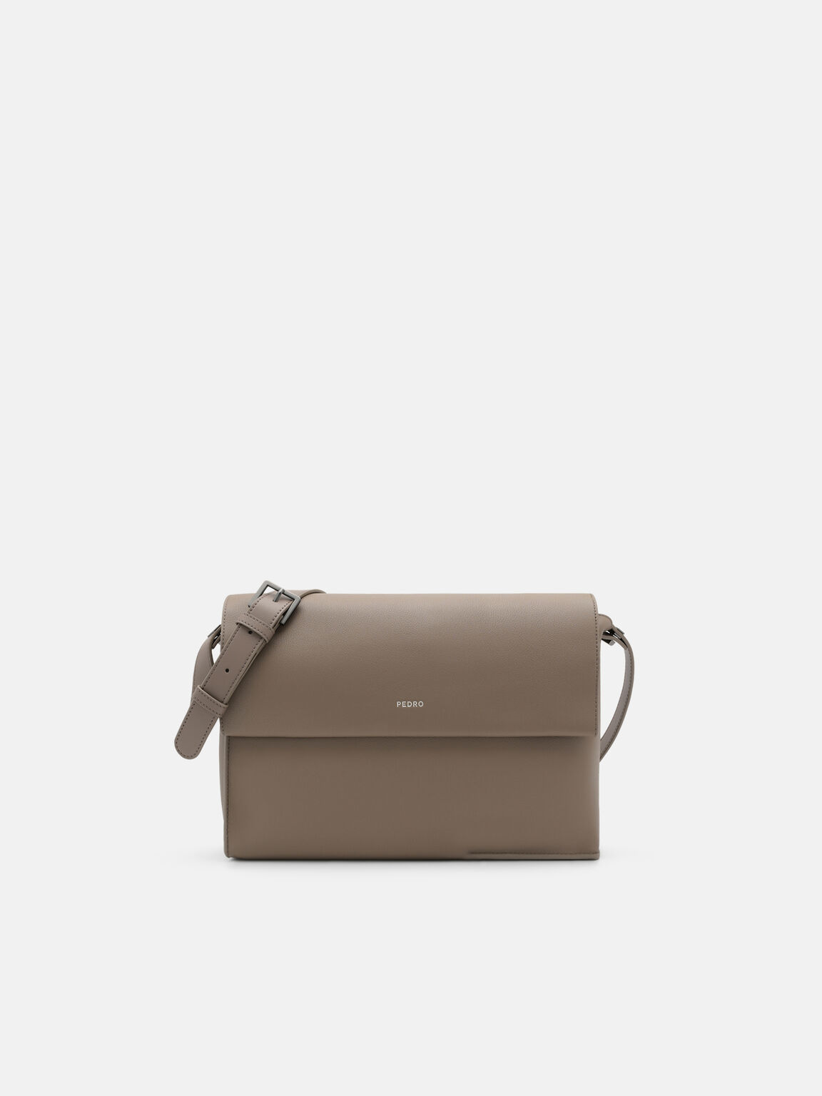Leather Crossbody Bag, Dark Taupe