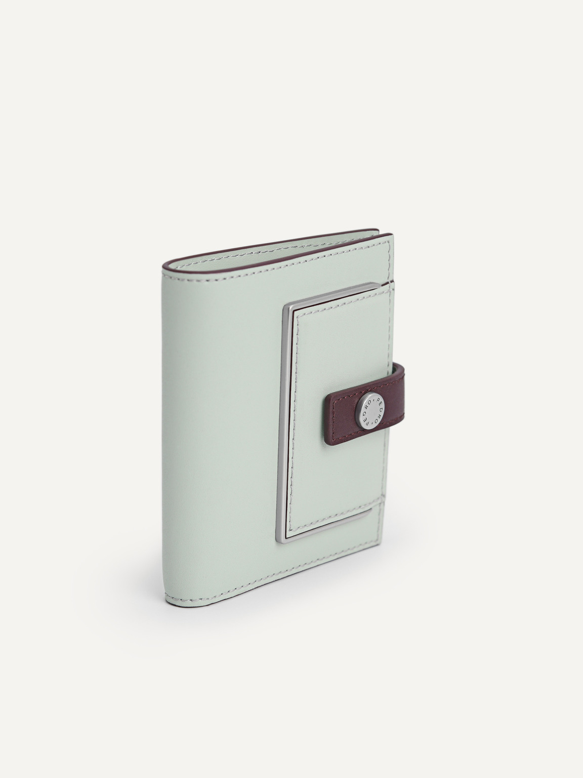 Two-Tone Bi-Fold Leather Wallet, Light Green