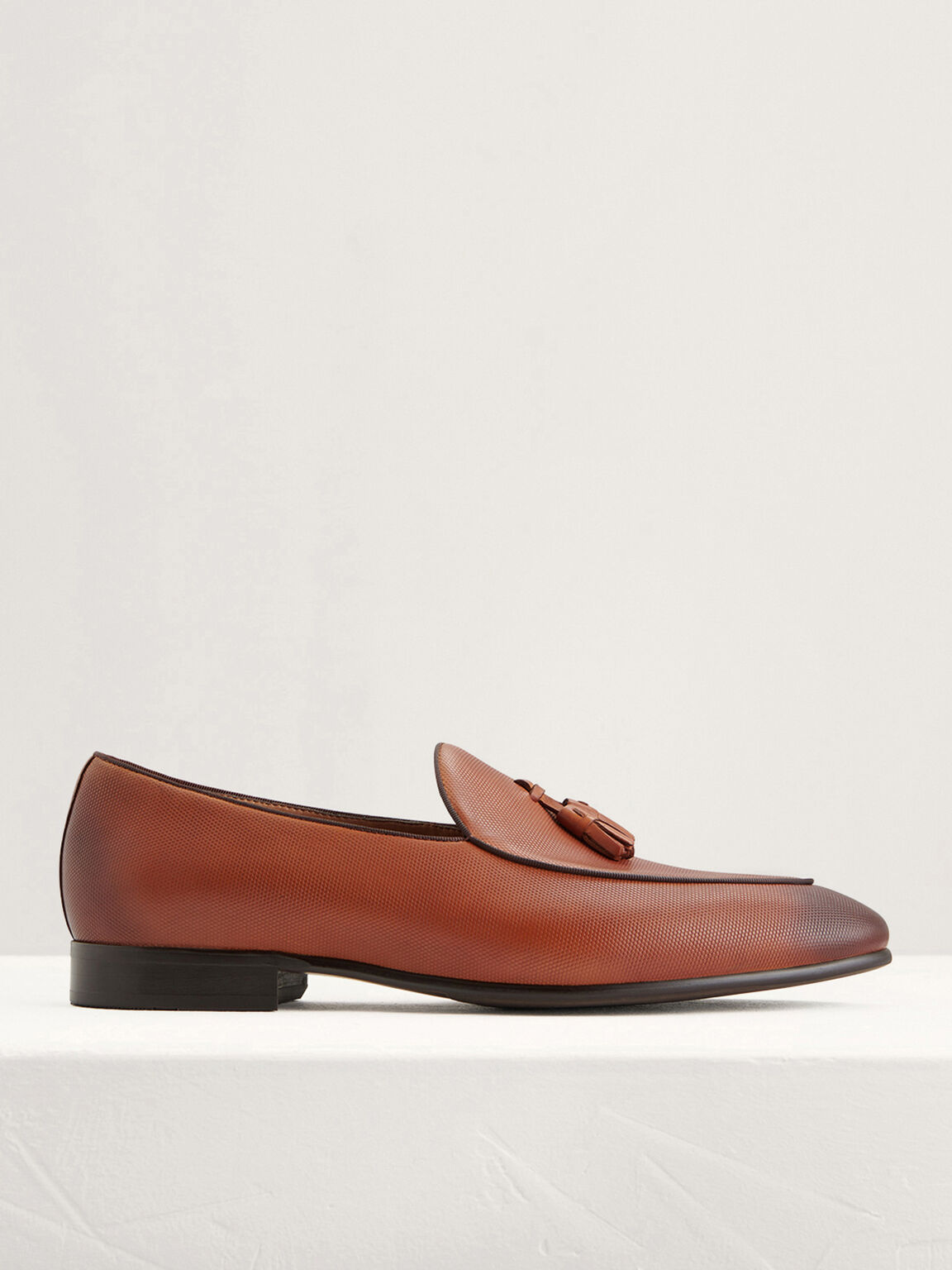 Leather Tasselled Loafers, Cognac