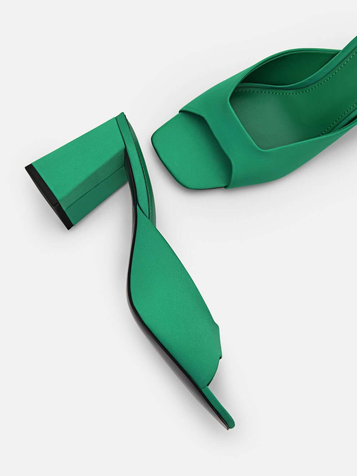Peggy Heel Sandals, Green