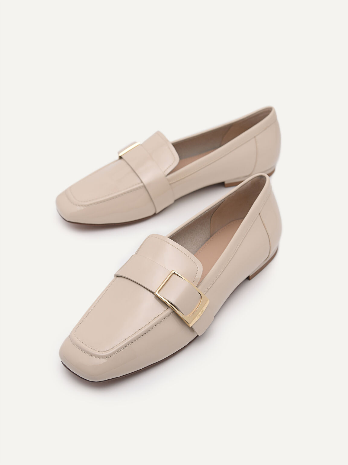 Patent Leather Loafers, Nude, hi-res