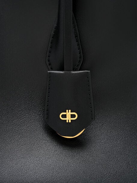 Laurel Leather Handbag, Black