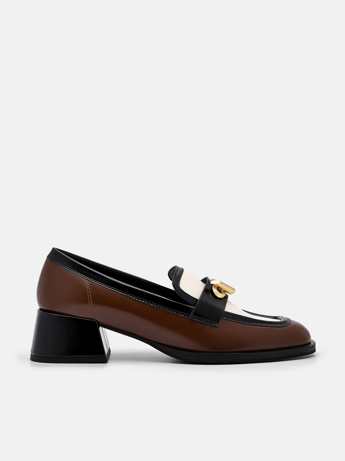 Brie Leather Heel Loafers, Multi