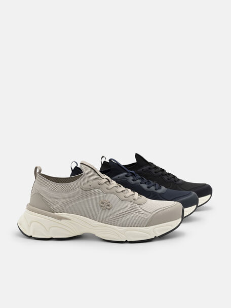 Cyclone Knitted Sneakers, Taupe Fabric