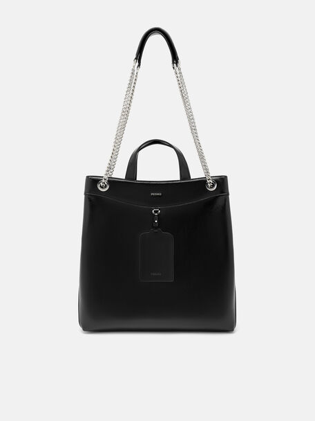 Cassier Tote Bag, Black Wrinkled