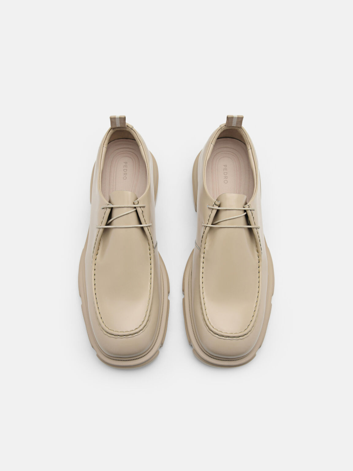 Ellis Leather Lace-up Shoes, Taupe