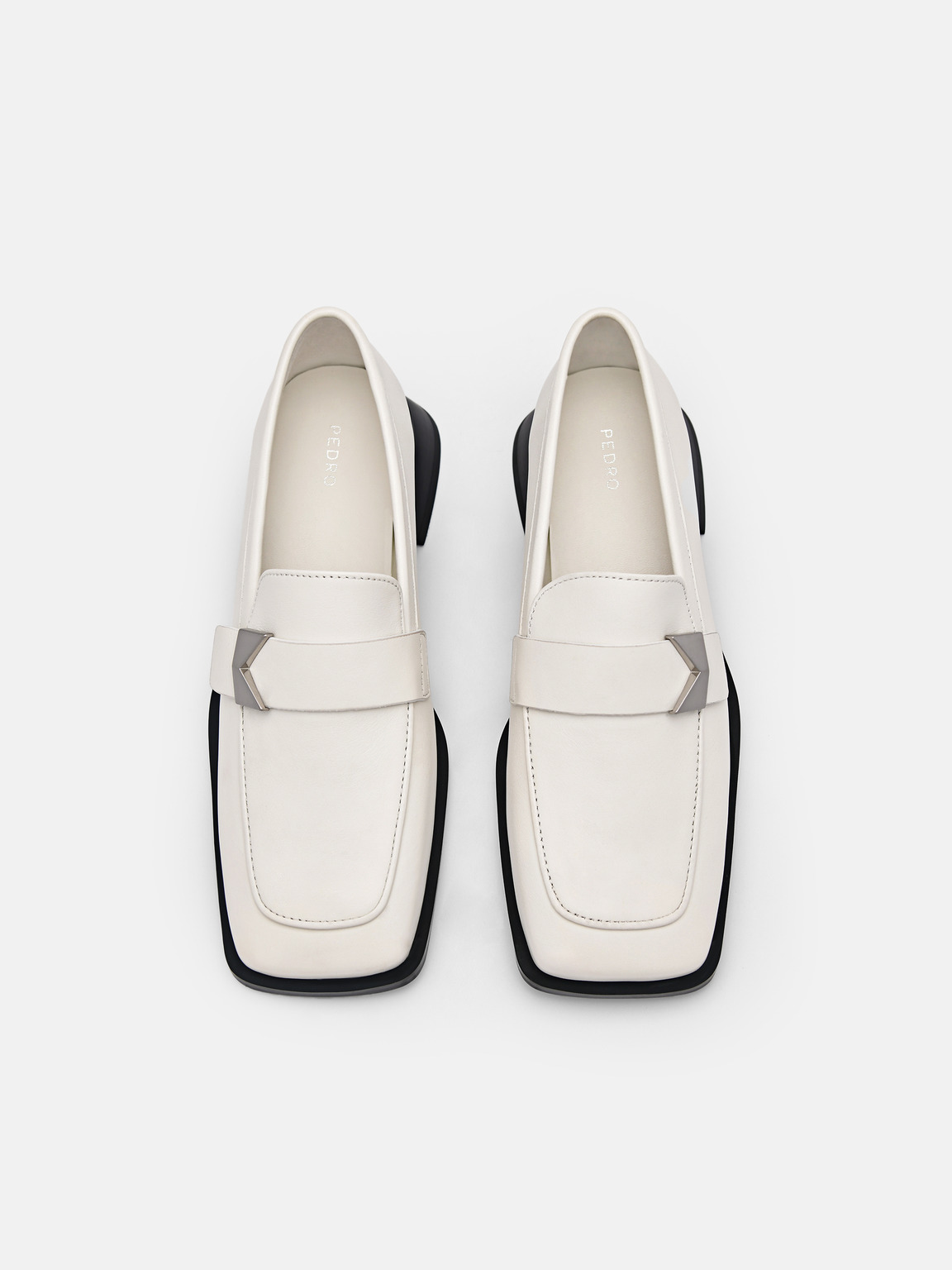 Marion皮革樂福鞋, 白色