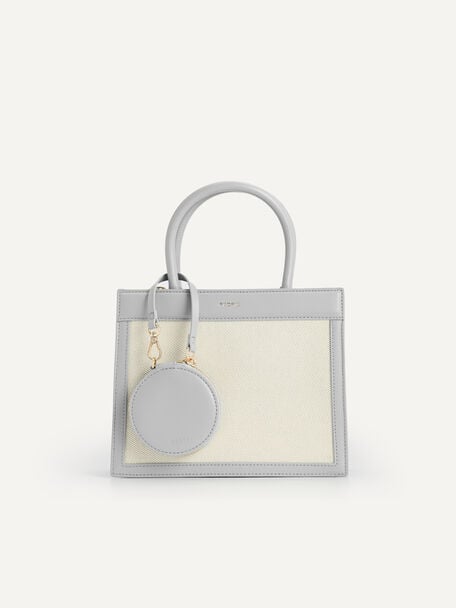 Canvas Top Handle Bag, Grey