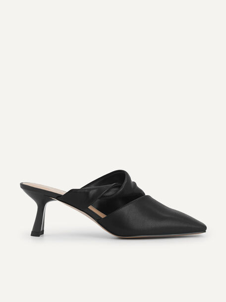Square-Toe Heels, Black