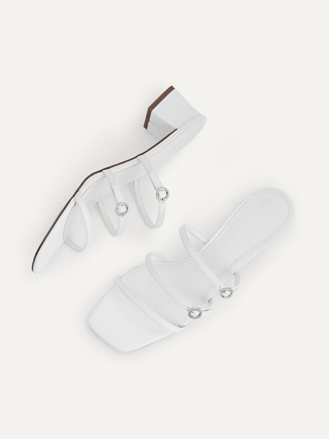 Strappy Heel Sandals, White