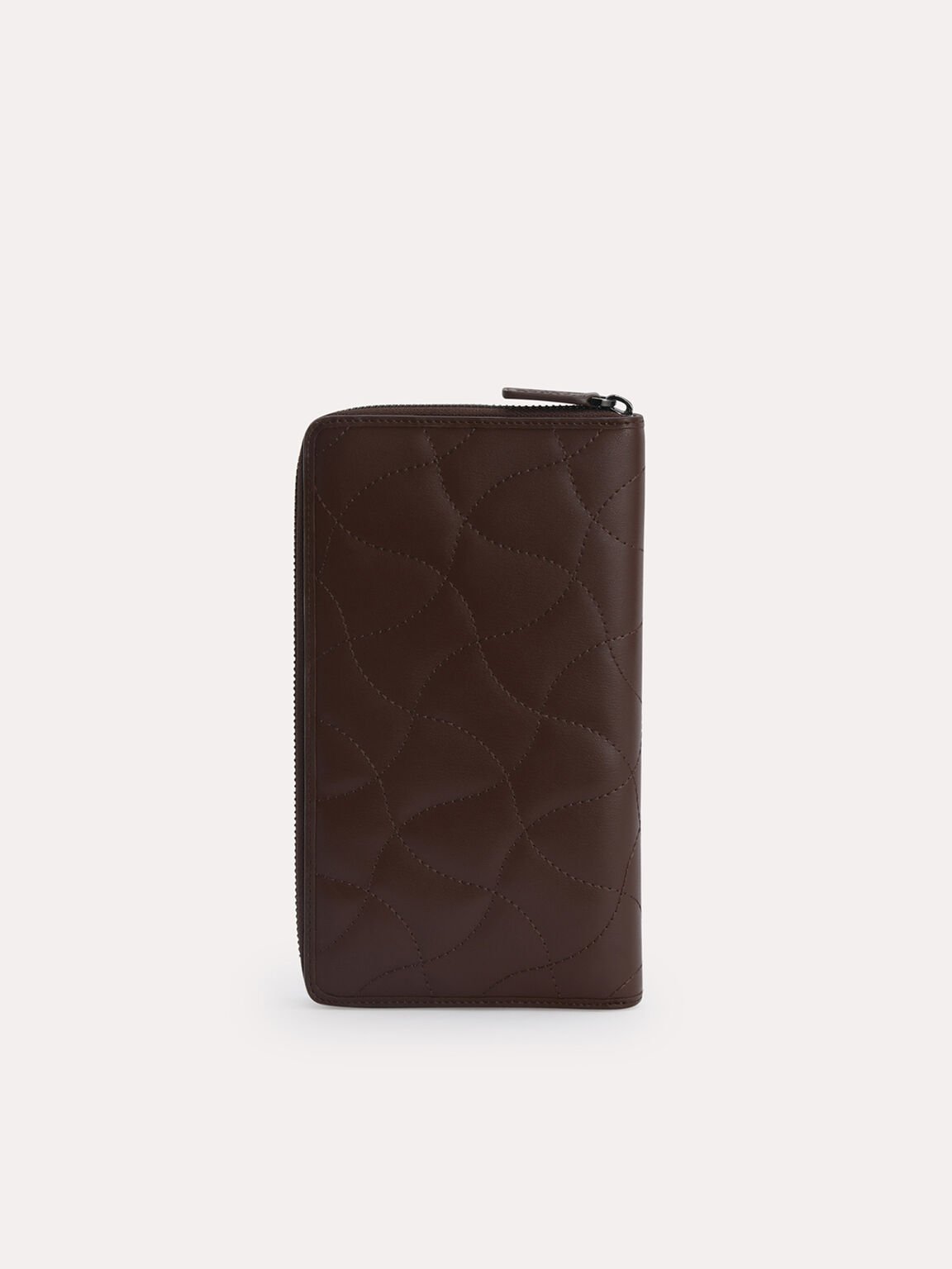 Quilted Leather Travel Organiser, Dark Brown