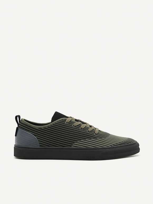 rePEDRO Pleated Court Sneakers, Black