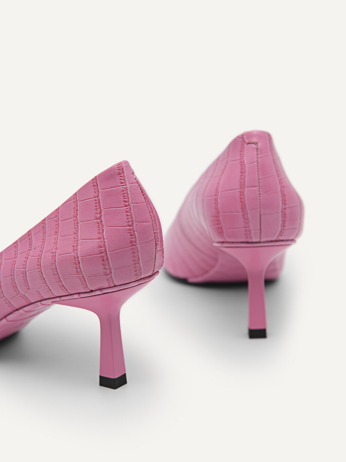 PEDRO Studio Croc-Effect Leather Pumps, Pink