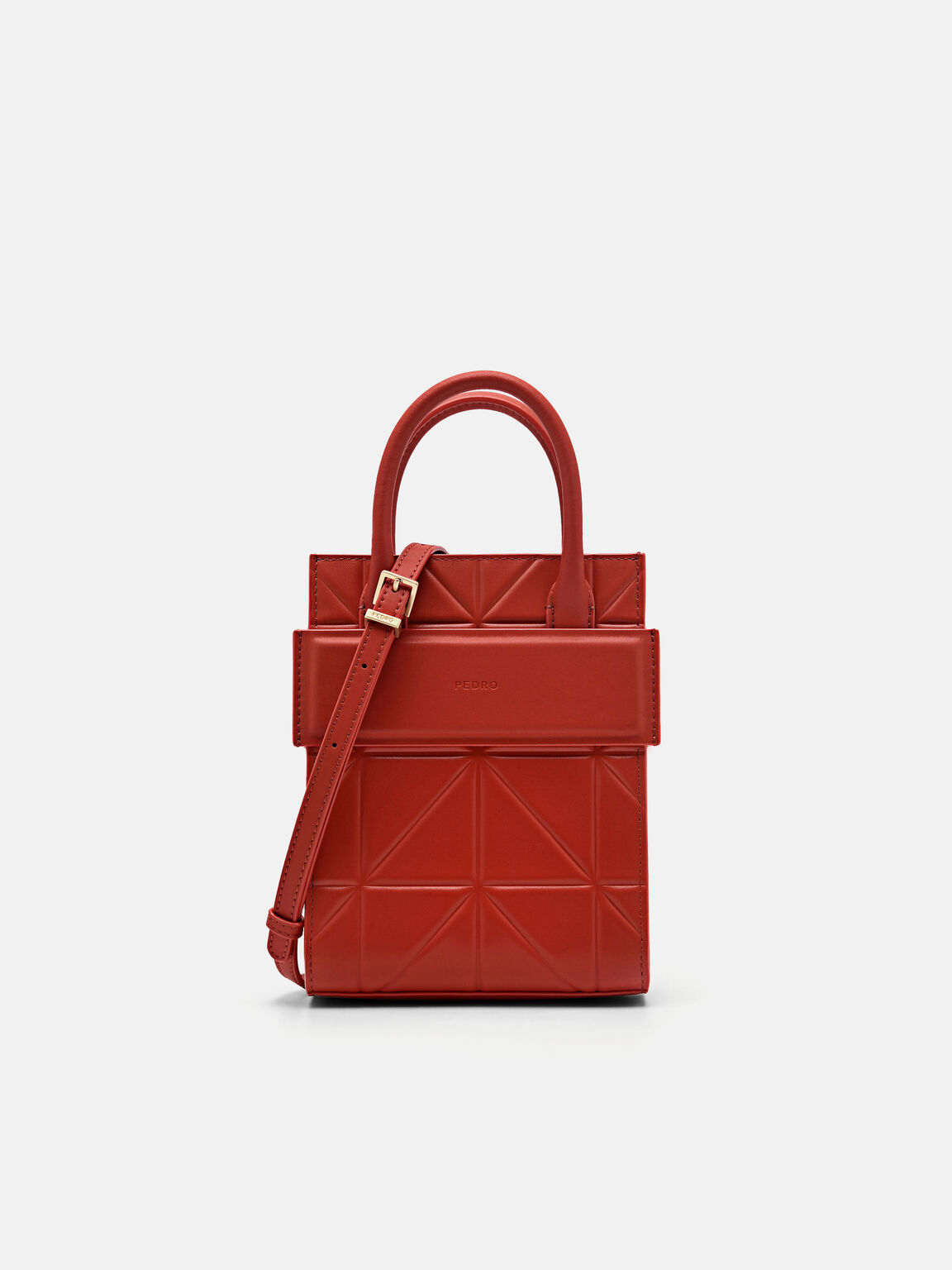 PEDRO Studio Leather Phone Pouch in Pixel, Red