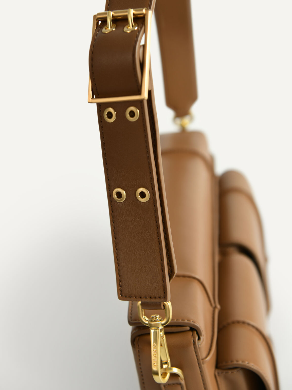 Utility Structured Shoulder Bag, Brown