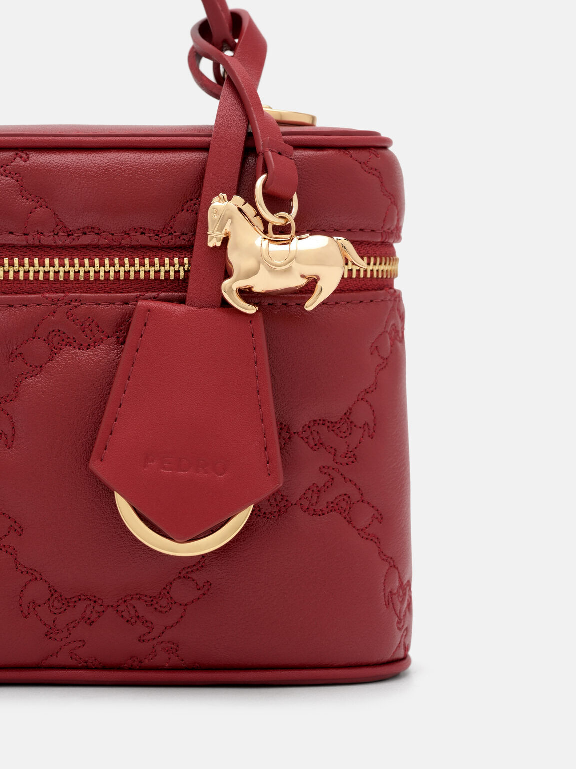 Ari Leather Quilted Shoulder Bag, Red